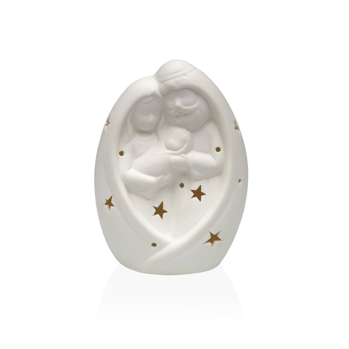 Christmas bauble Versa White Nativity/Bethlehem 6,6 X 14 X 10,1 CM Decorative Figure