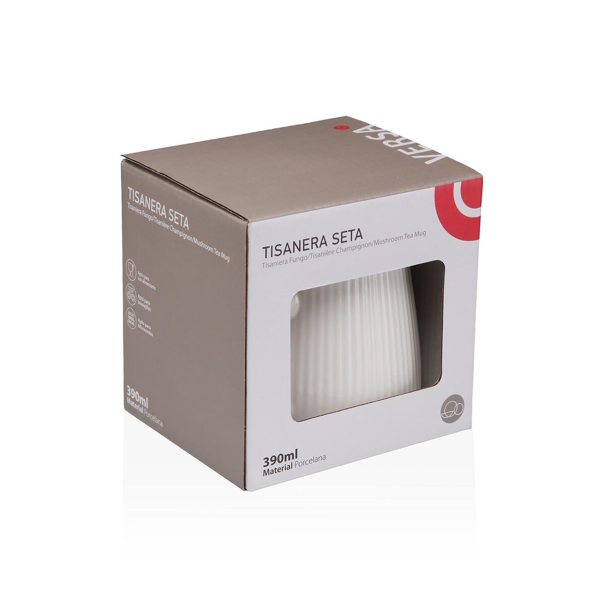 Cup with lid Versa Grey Mushroom