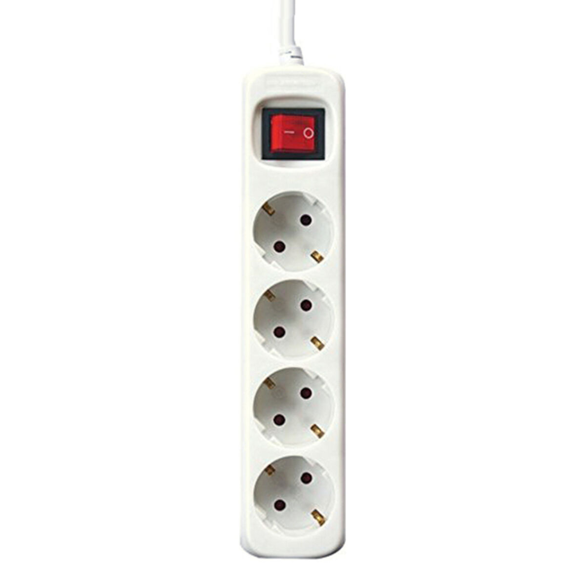 4-socket plugboard with power switch Silver Electronics White 4-socket plugboard with power switch Silver Electronics White
