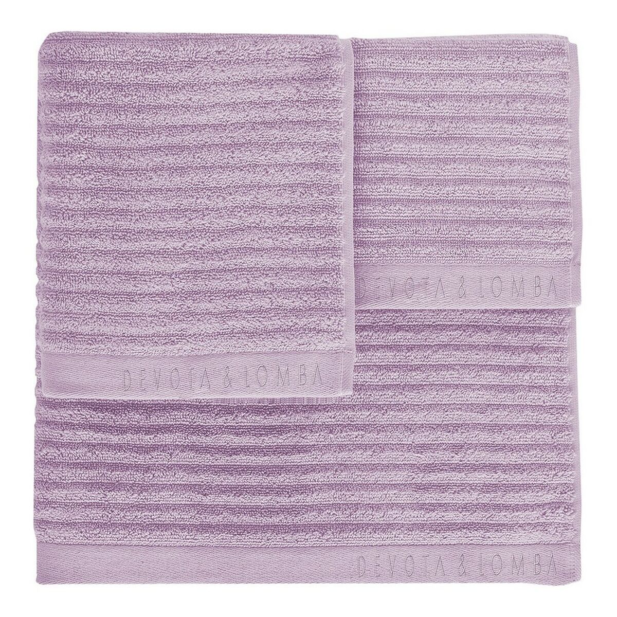 Towel Devota & Lomba Rayas lila Lilac 100% cotton 30 x 50 – 50 x 90 – 70 x 140 cm