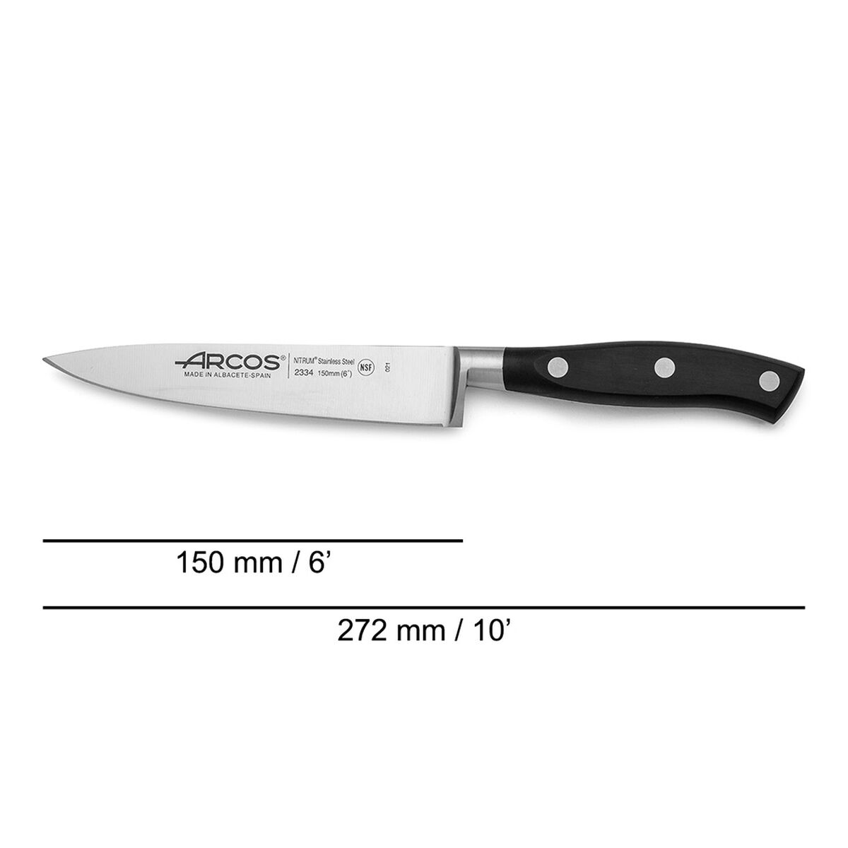 Kitchen Knife Arcos serie riviera Black Steel 15 cm 6″