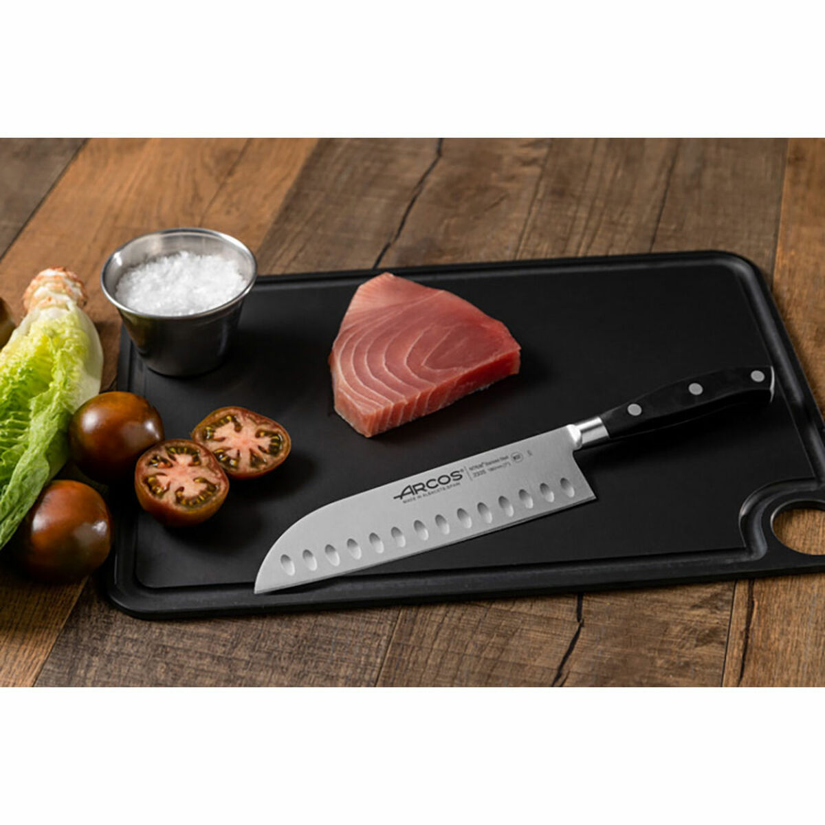 Santoku Knife Arcos serie riviera Black Steel Polyoxymethylene 18 cm