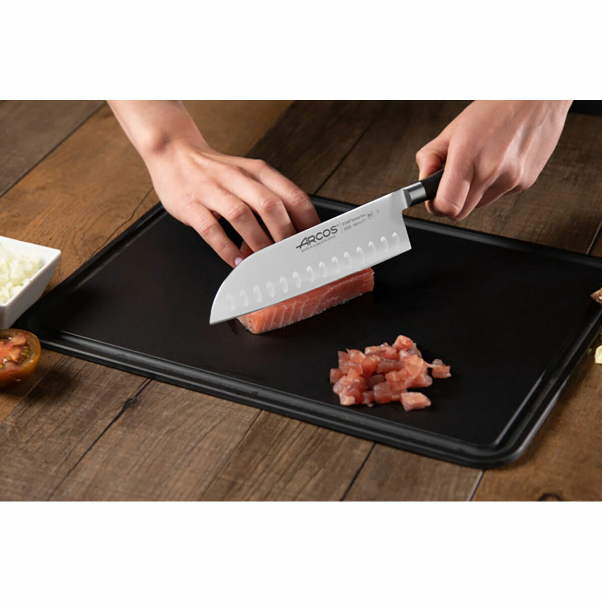 Santoku Knife Arcos serie riviera Black Steel Polyoxymethylene 18 cm