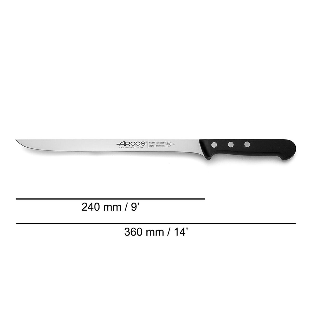 Ham knife Arcos serie universal Steel 24 cm