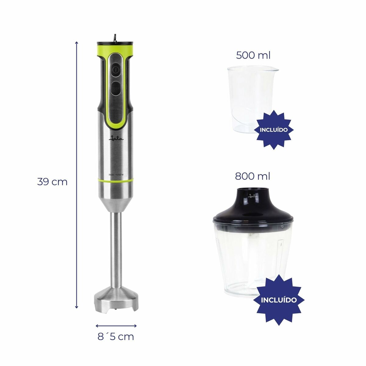 Hand-held Blender JATA JEBT1789 Grey 1200 W