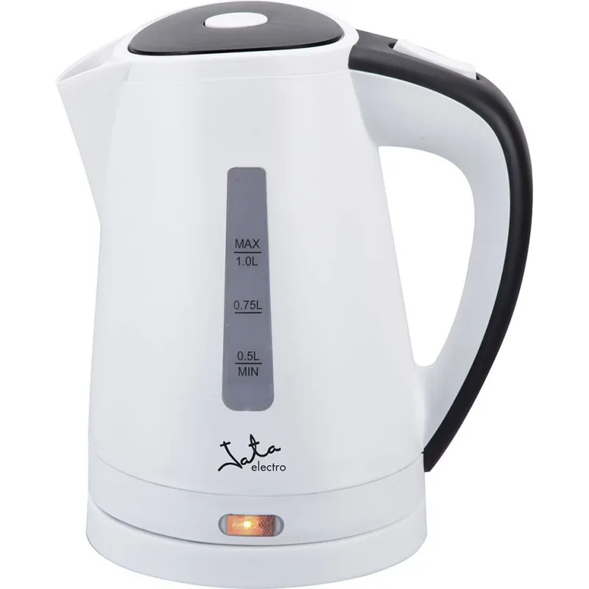 Kettle JATA White Black 2200 W Stainless steel Plastic 1 L
