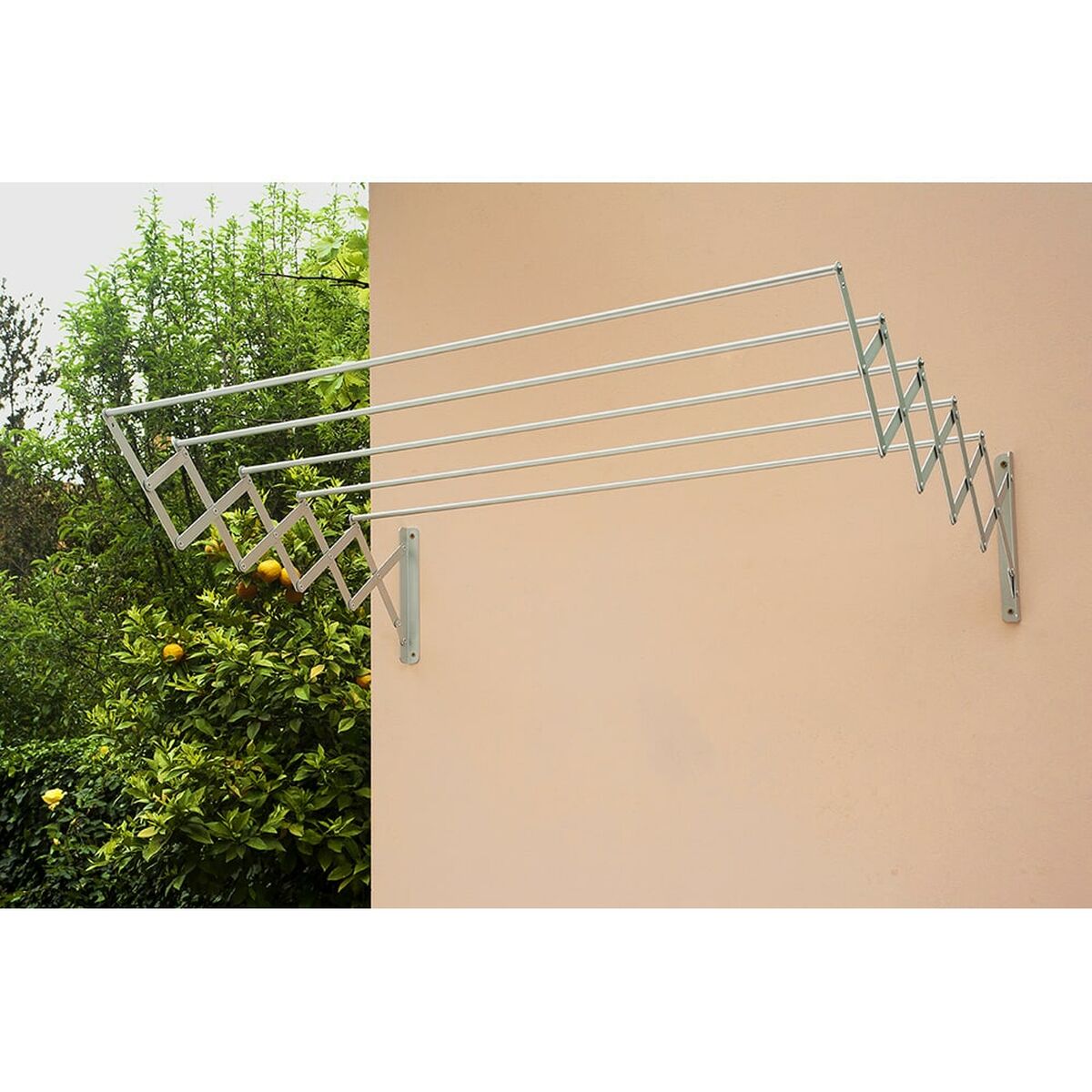 Clothes Line Retractable Wall Steel White Epoxi (80 x 70 x 23 cm) Clothes Line Retractable Wall Steel White Epoxi (80 x 70 x 23 cm)