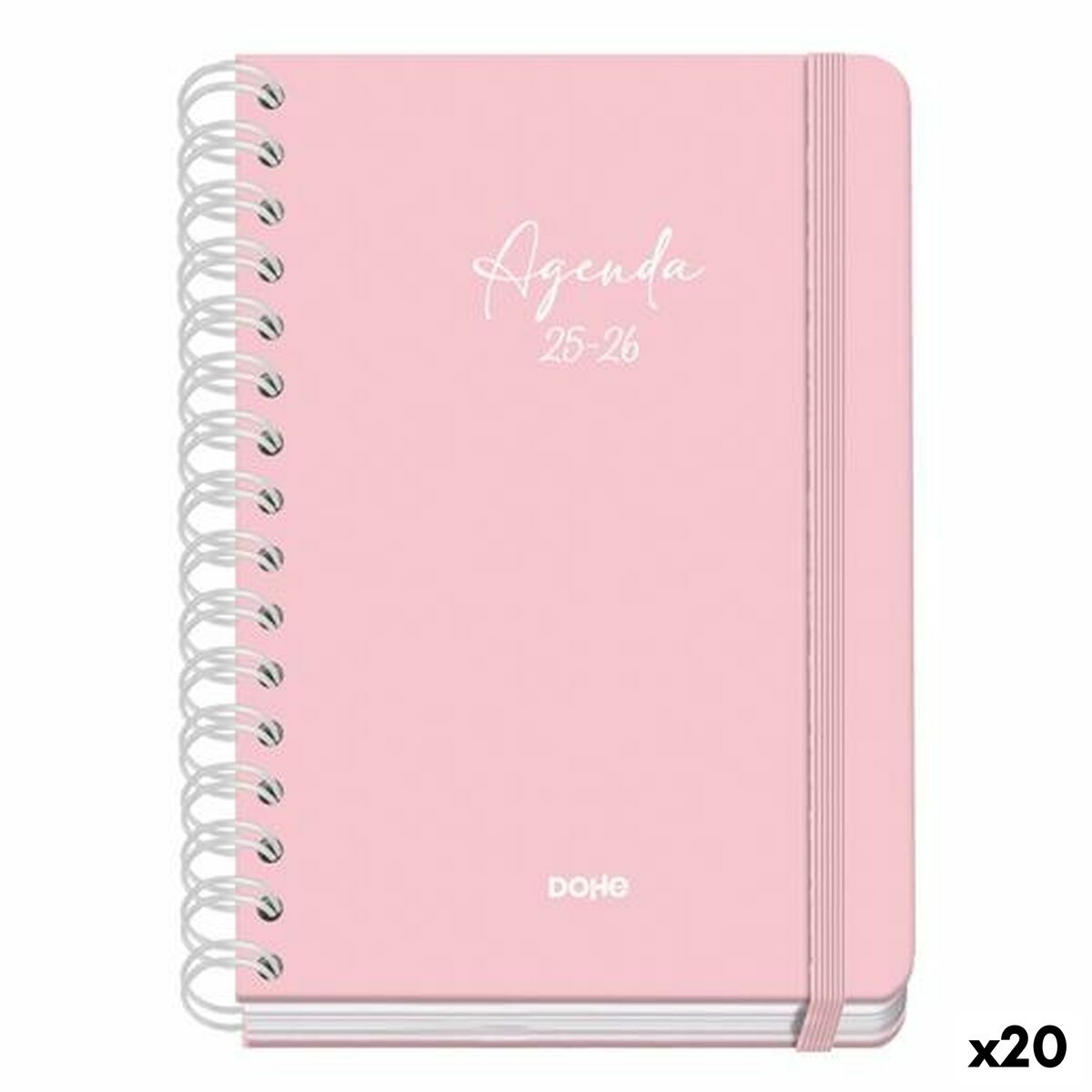 Diary DOHE SERENITY WIREO Pink A5 150 x 210 mm 2025-2026 (20 Units)