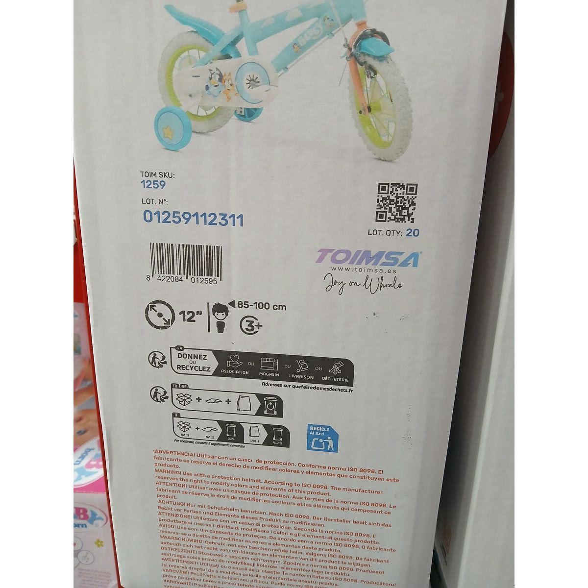 Children’s Bike Bluey 12″ Blue Green