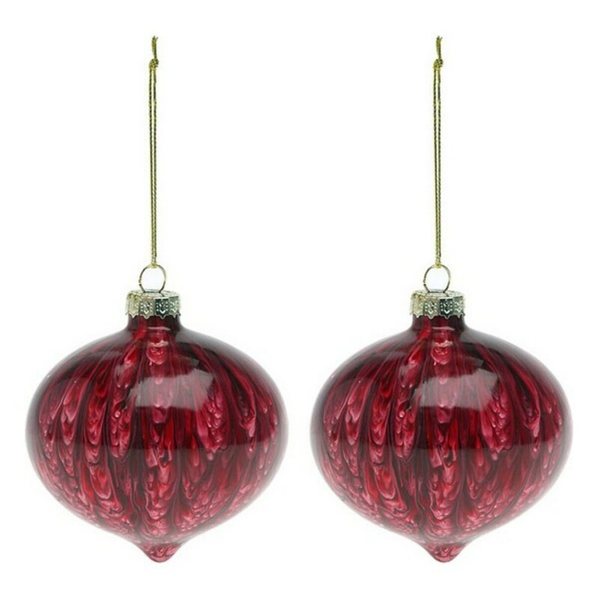 Christmas Baubles (2 pcs) 112490 Brown Red 8 cm (2 Units) Christmas Baubles (2 pcs) 112490 Brown Red 8 cm (2 Units)