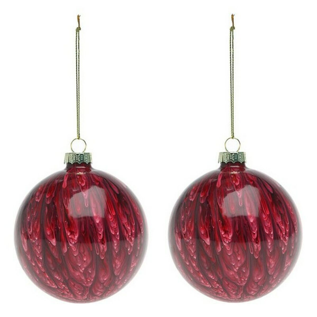 Christmas Baubles (2 pcs) 113572 Brown Red 8 cm (2 Units) Christmas Baubles (2 pcs) 113572 Brown Red 8 cm (2 Units)