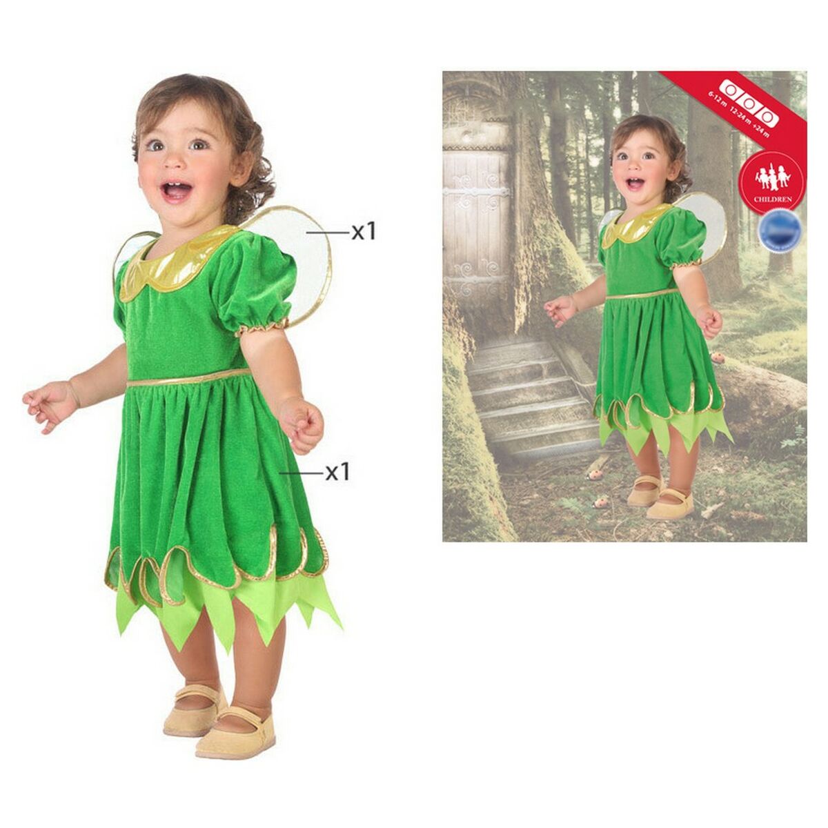 Children’s costume Green Fantasy Fairy (2 Pieces)