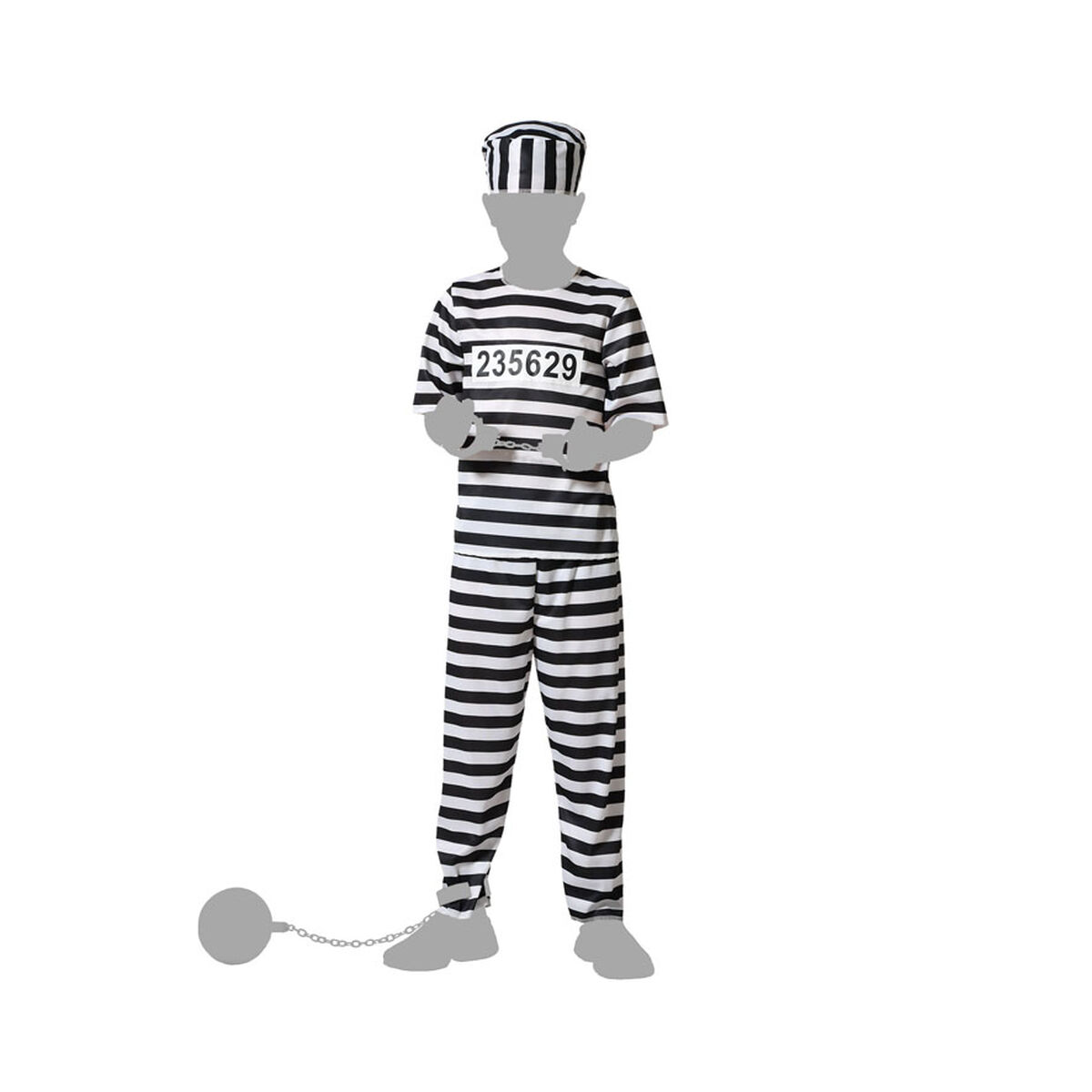 Costume for Children Multicolour Male Prisoner Costume for Children Multicolour Male Prisoner