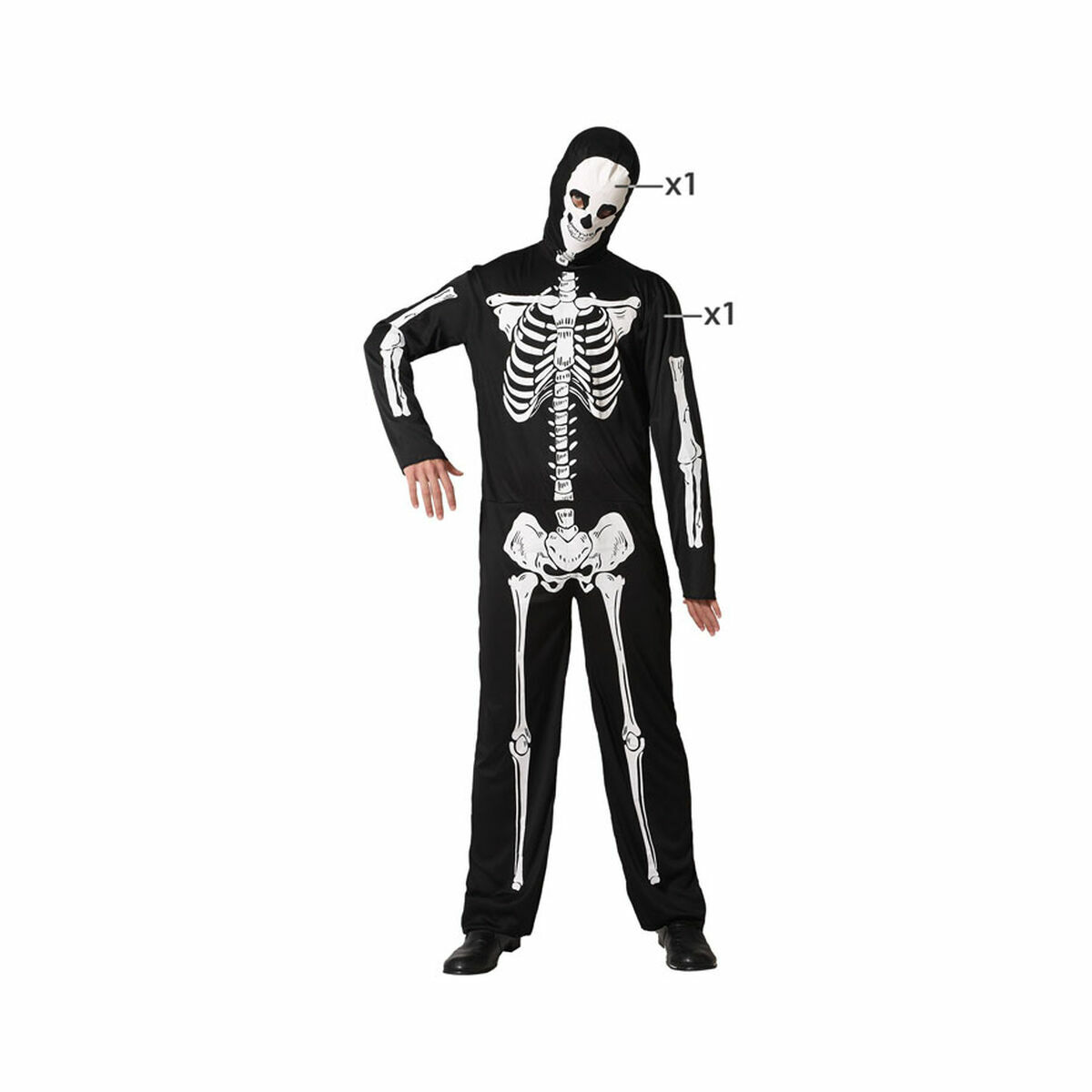 Costume for Adults Black Skeleton Costume for Adults Black Skeleton