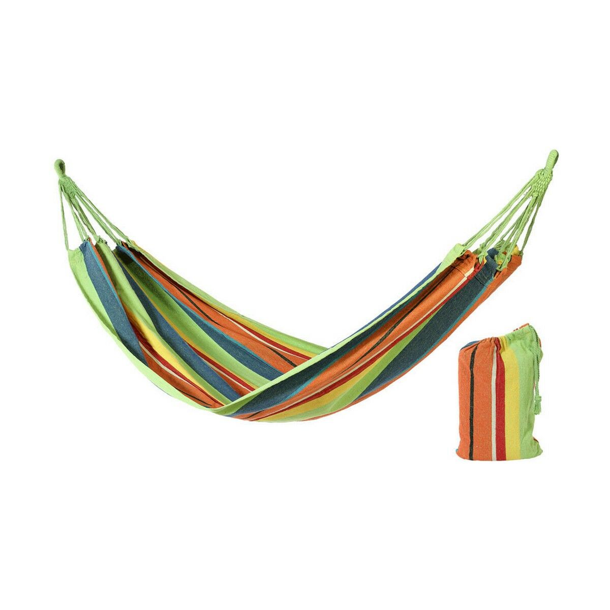 Hanging Hammock 2 x 1 m Textile Multicolour Hanging Hammock 2 x 1 m Textile Multicolour