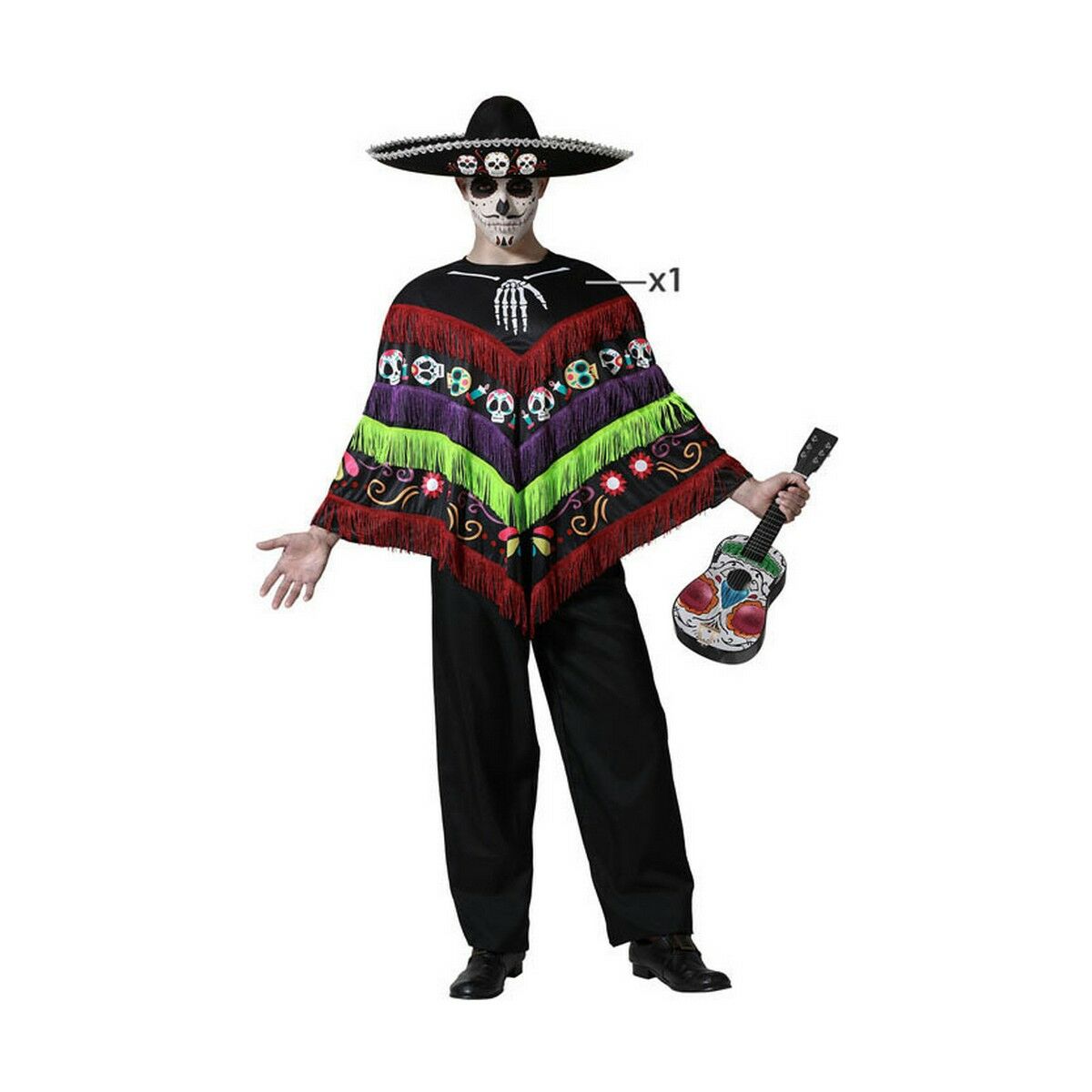 Costume for Adults Black Costume for Adults Mexico (1 Piece) Costume for Adults Black Costume for Adults Mexico (1 Piece)