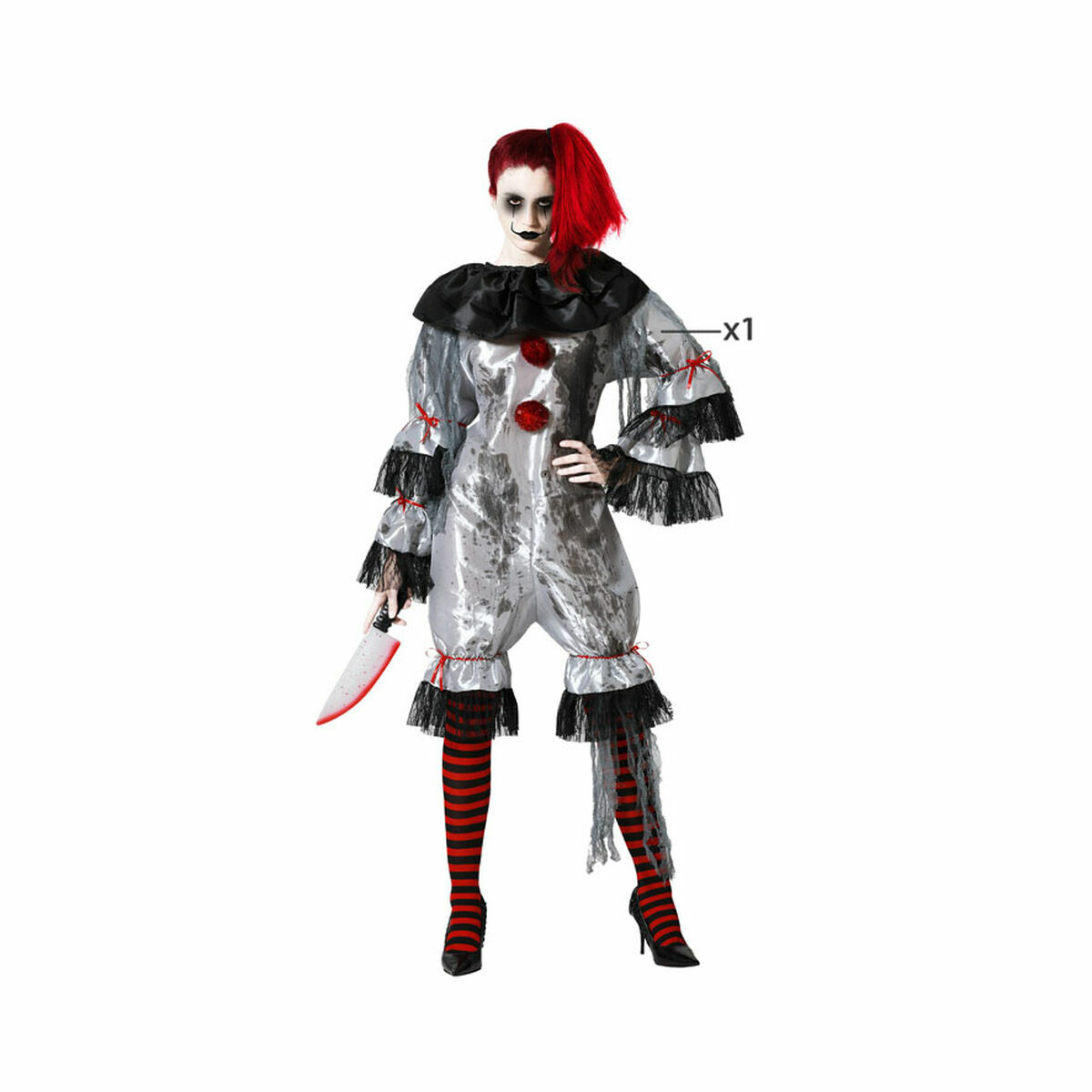 Costume for Adults Grey Male Clown Costume for Adults Grey Male Clown