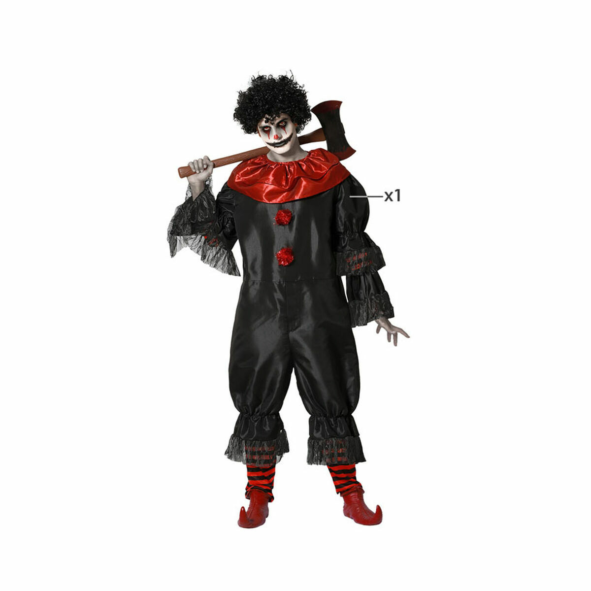Costume for Adults Black Male Clown (1 Piece) Costume for Adults Black Male Clown (1 Piece)