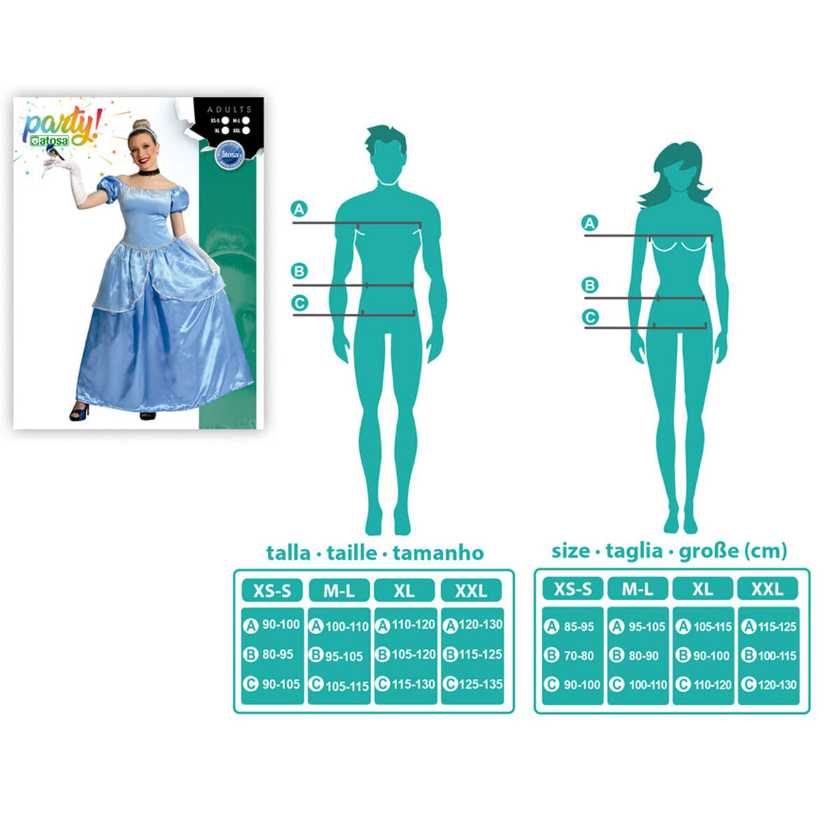Costume for Adults Princess Blue