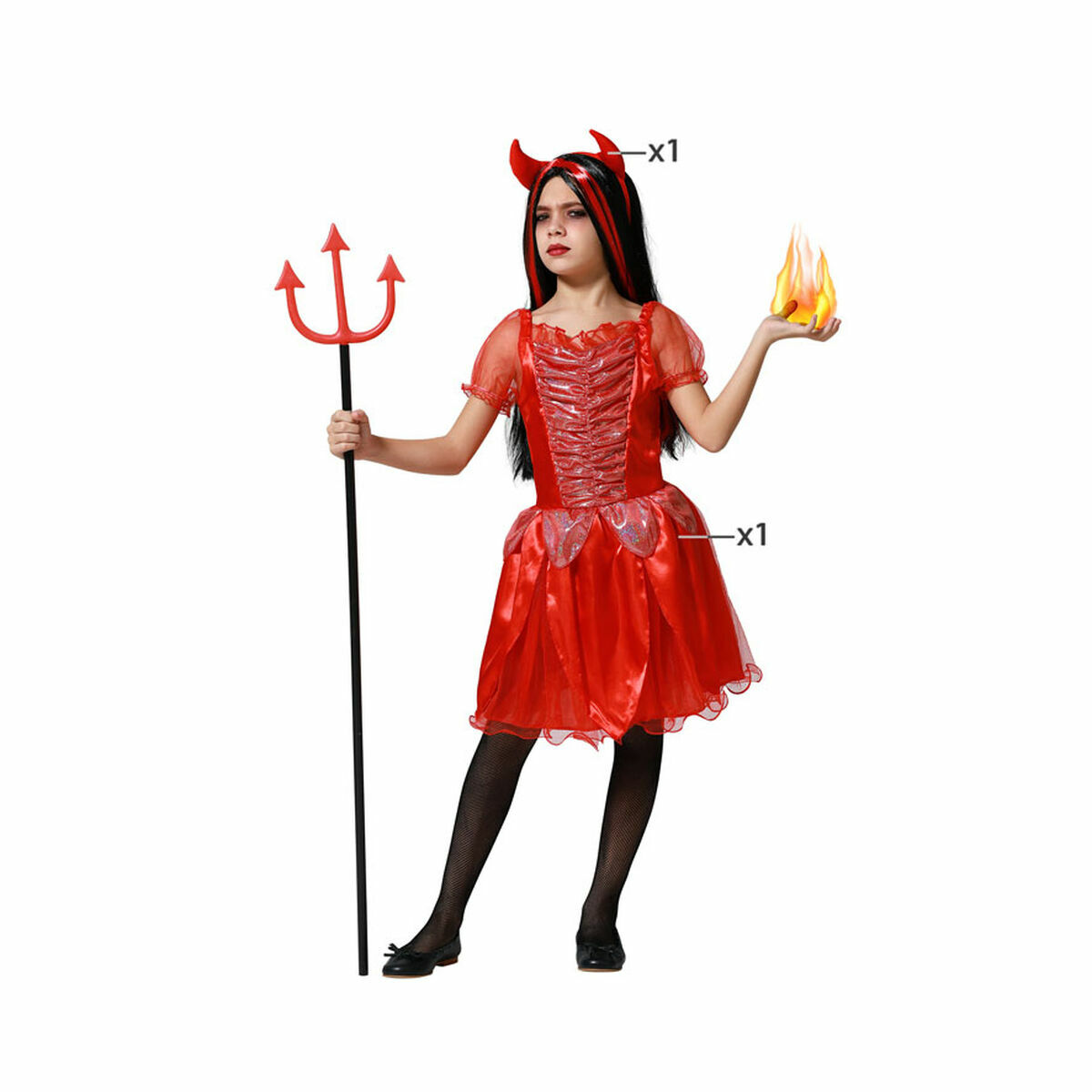 Costume for Children Red Female Demon Male Demon Costume for Children Red Female Demon Male Demon