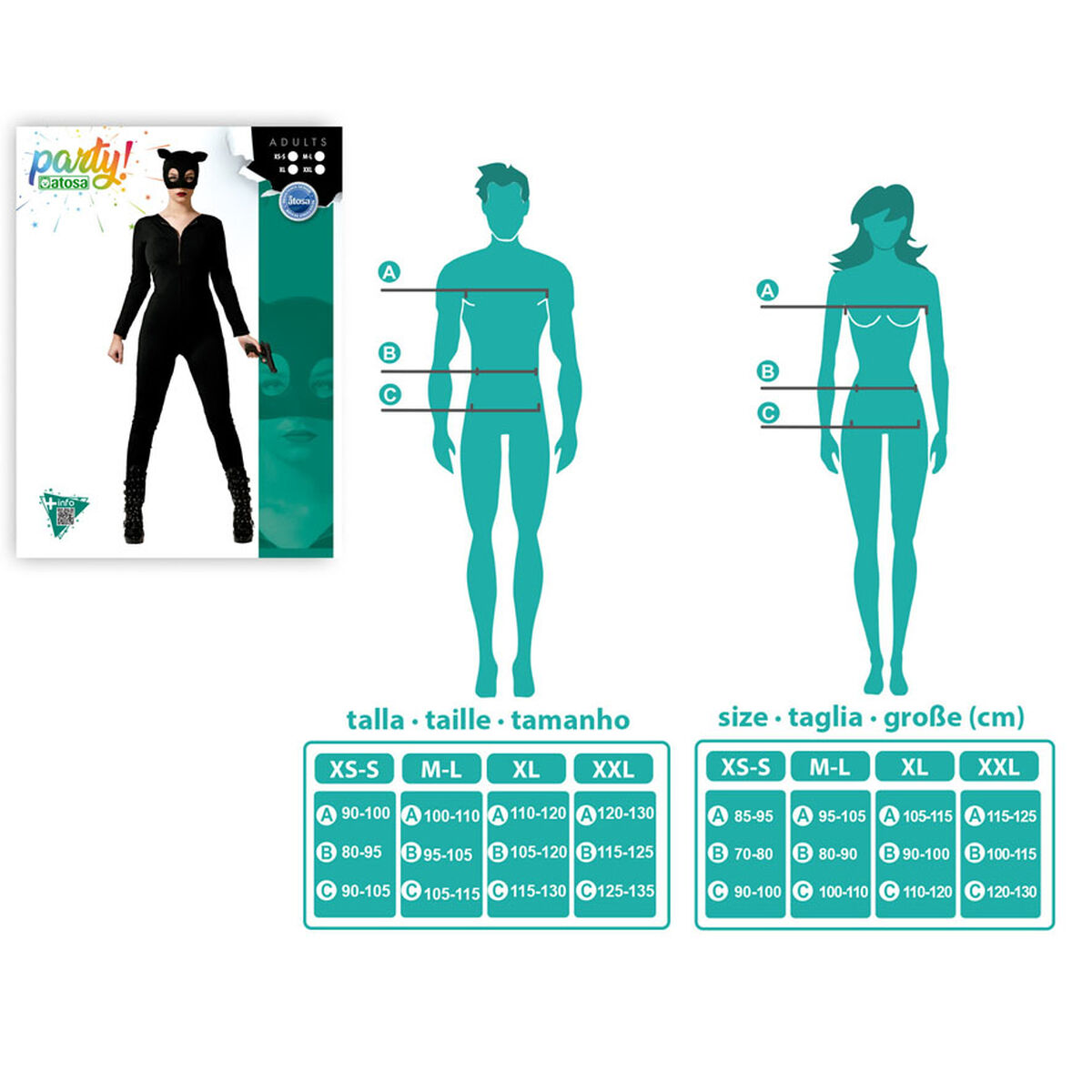 Costume for Adults Black Superheroine