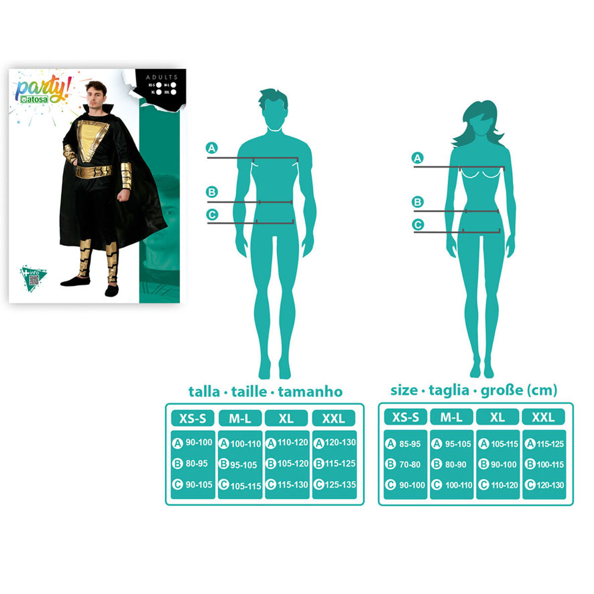 Costume for Adults Black Comic Hero