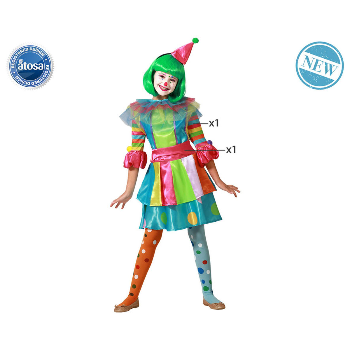 Costume for Children Female Clown