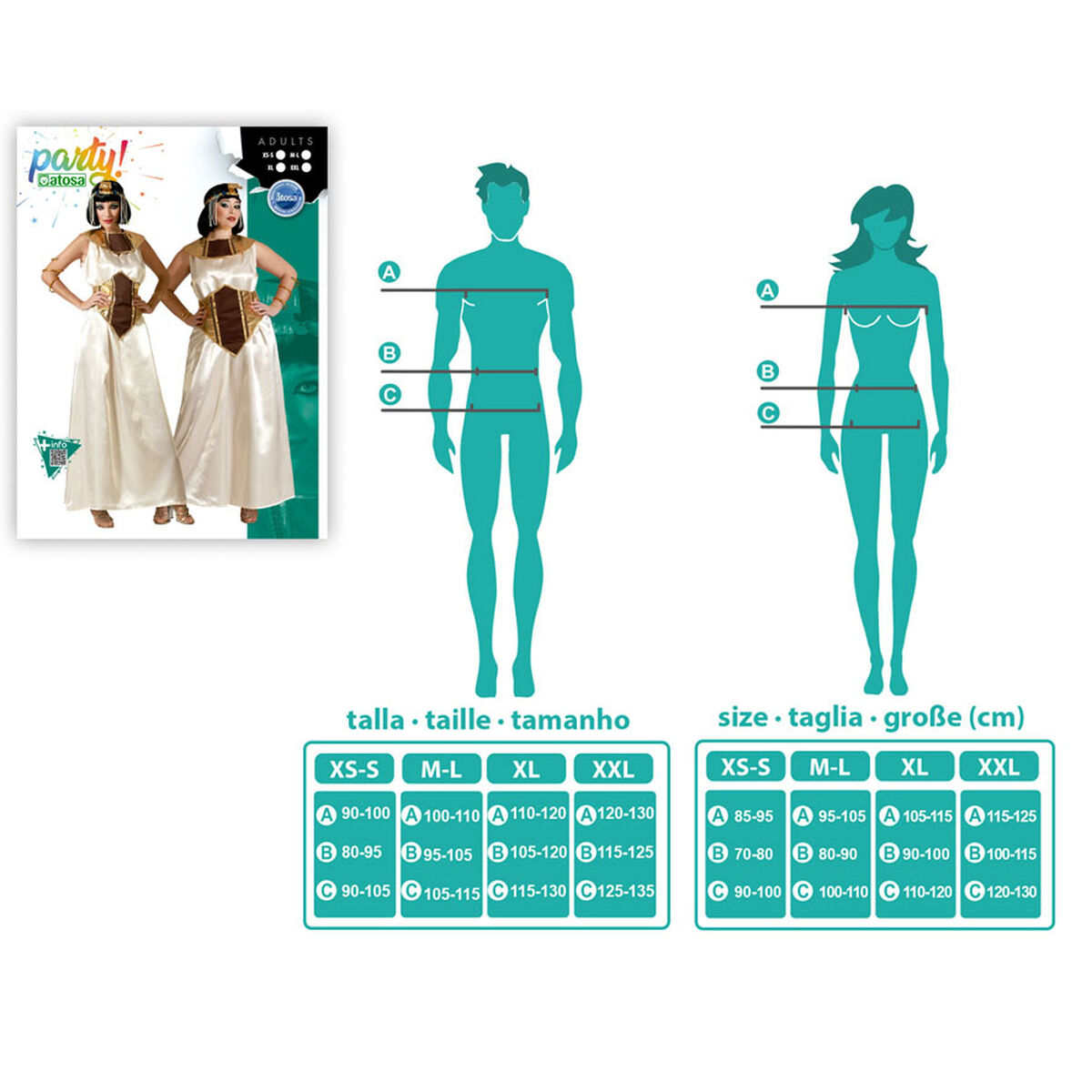 Costume for Adults Egyptian Woman XXL