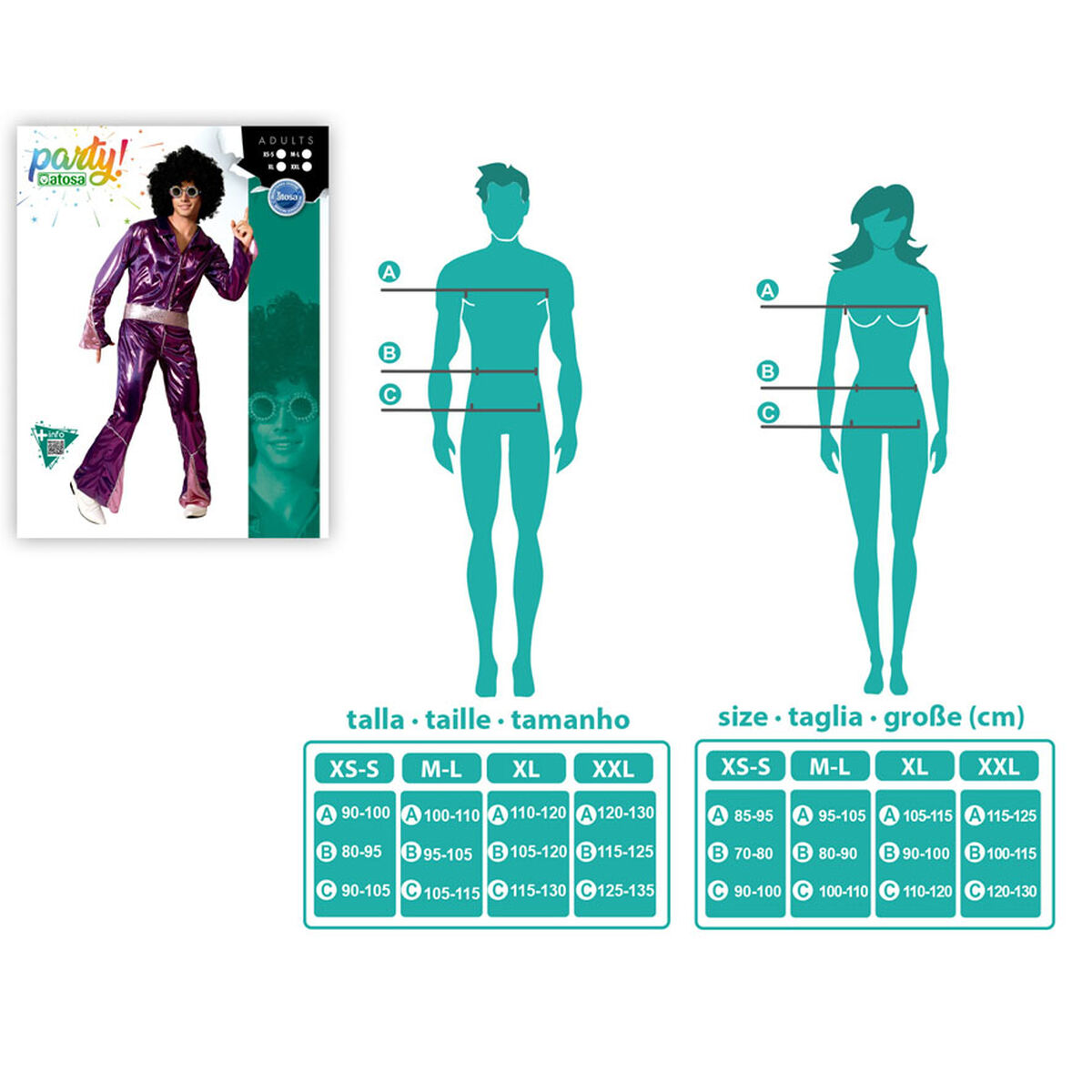 Costume for Adults Fuchsia Disco