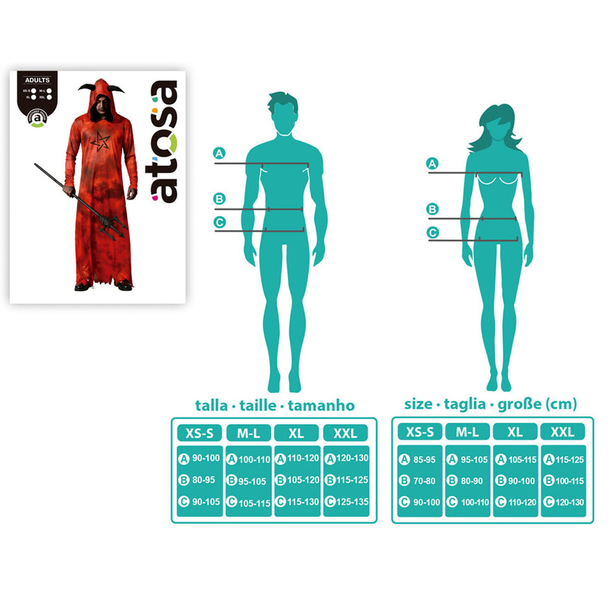 Costume for Adults Male Demon Halloween