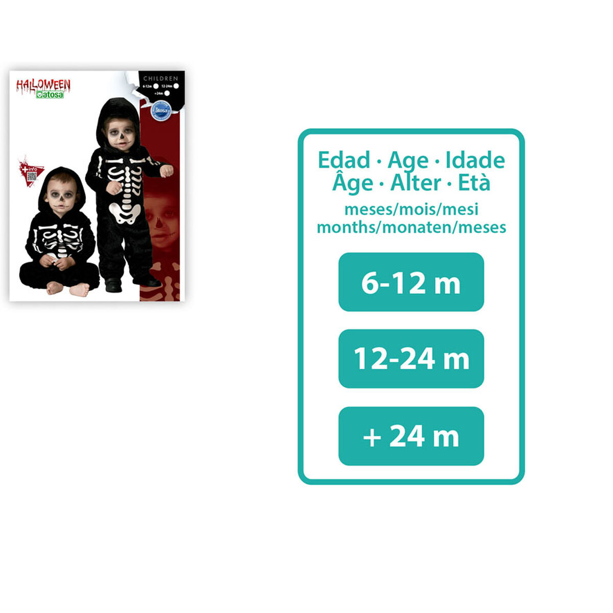 Costume for Babies Skeleton 6-12 Months