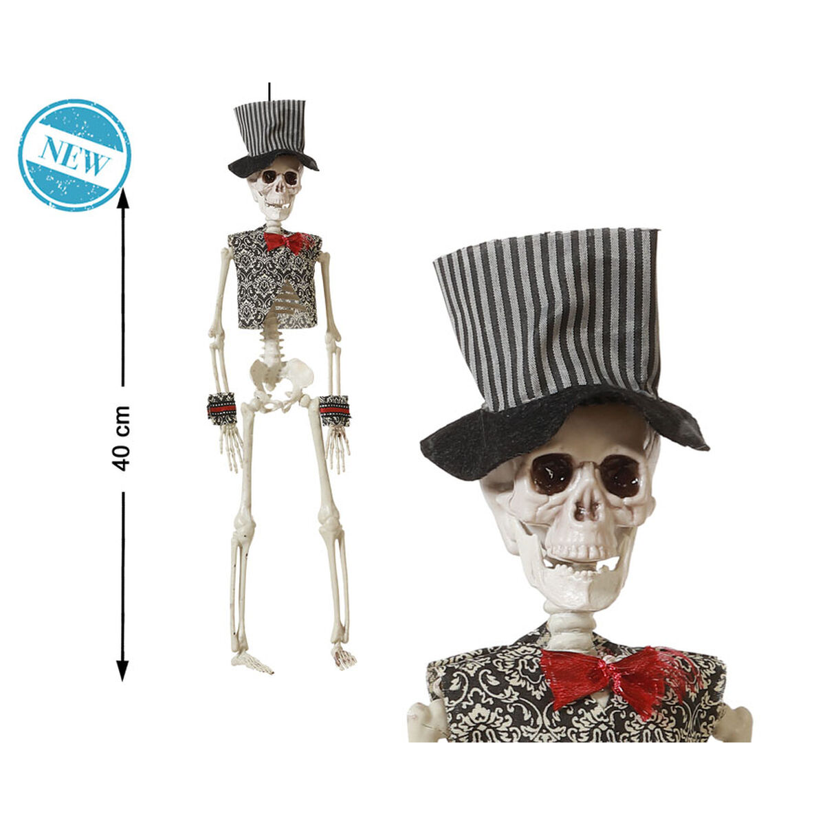 Halloween Decorations Dead Groom Skeleton 40 cm White Black