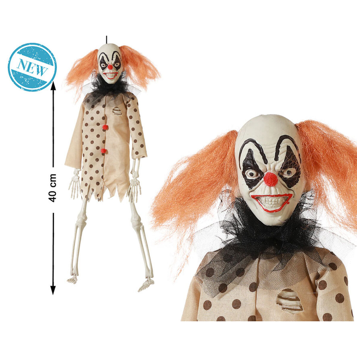 Halloween Decorations Skeleton Male Clown 40 cm