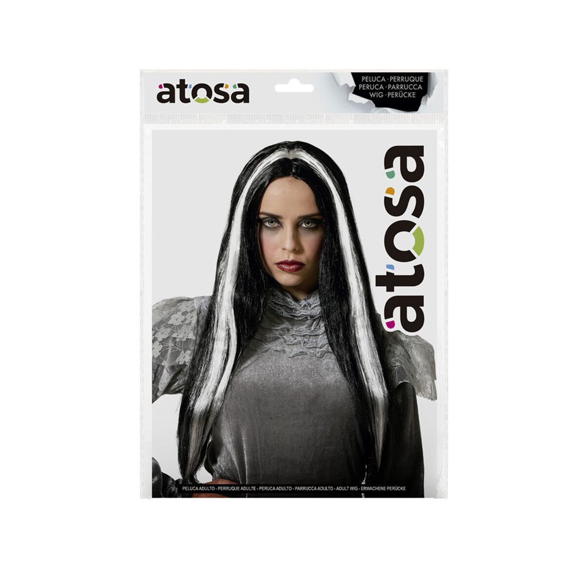 Wigs White Black Vampire 60 cm