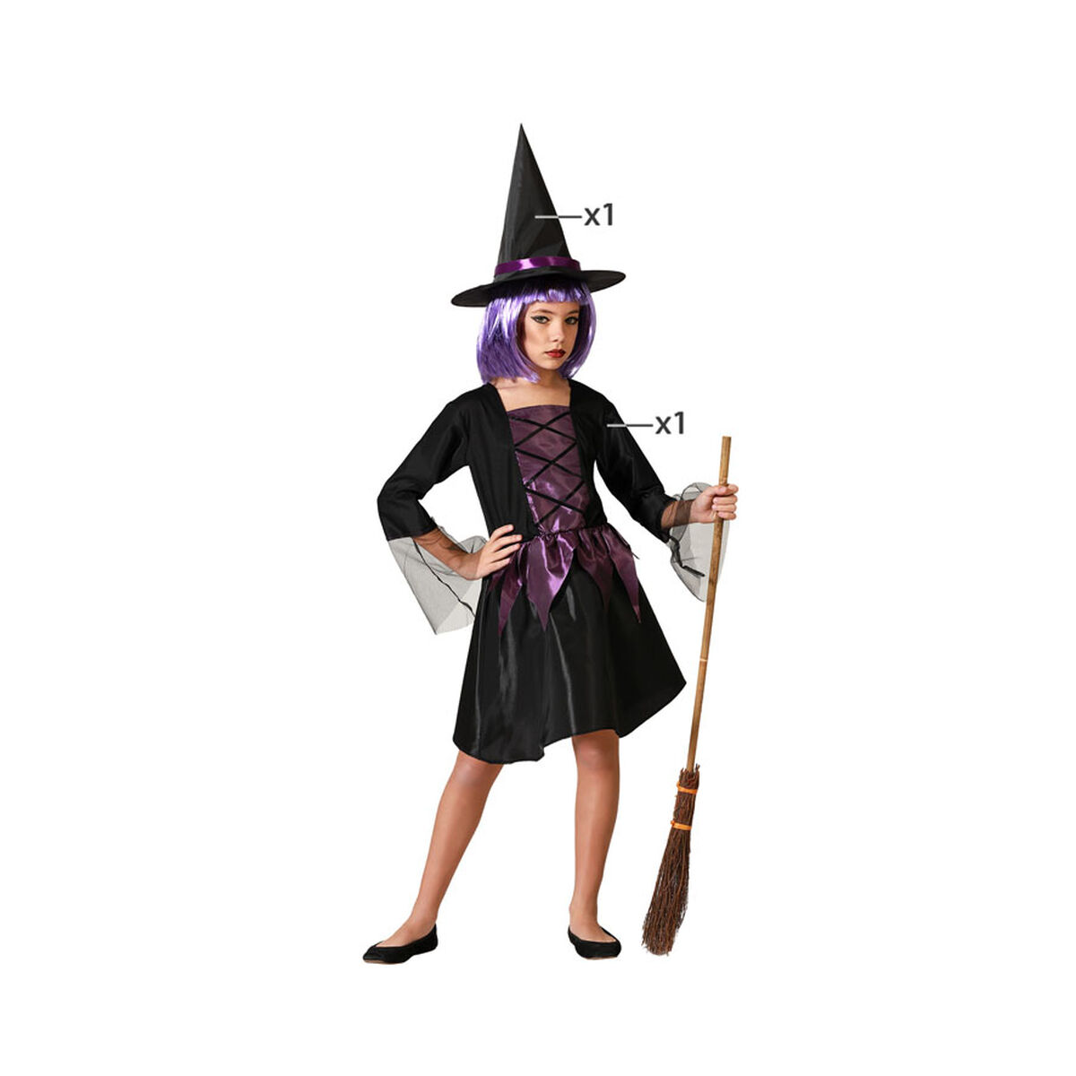 Costume for Children Purple Witch Halloween