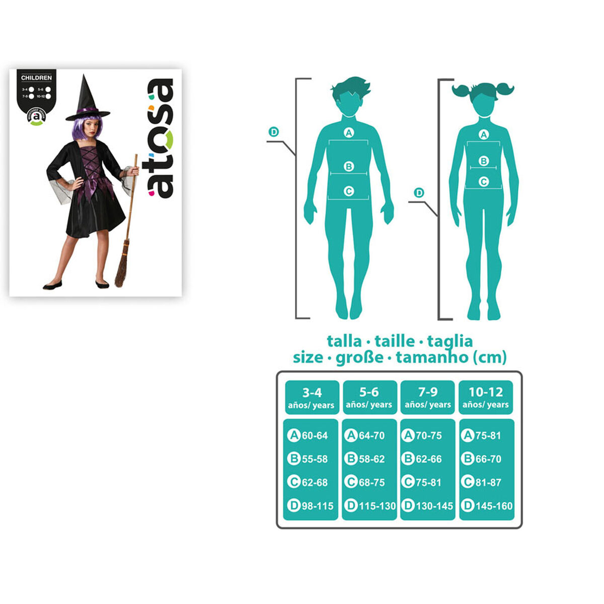 Costume for Children Purple Witch Halloween