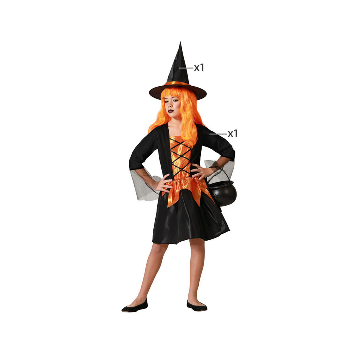 Costume for Children Orange Witch Halloween