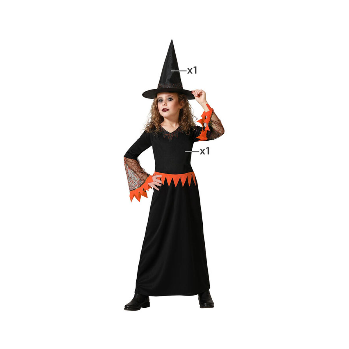 Costume for Children Orange Witch Halloween