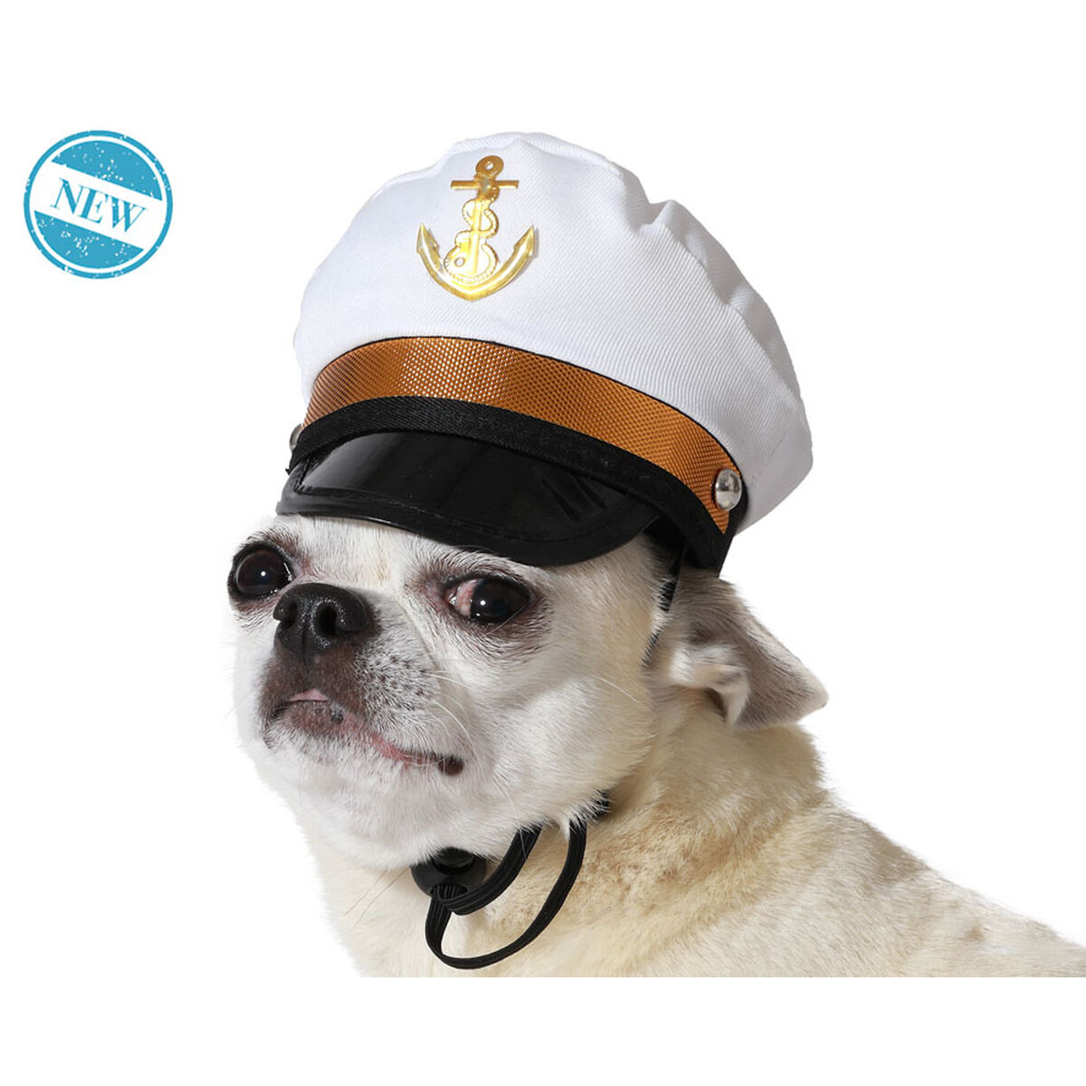 Dog Costume White Hat Sailor
