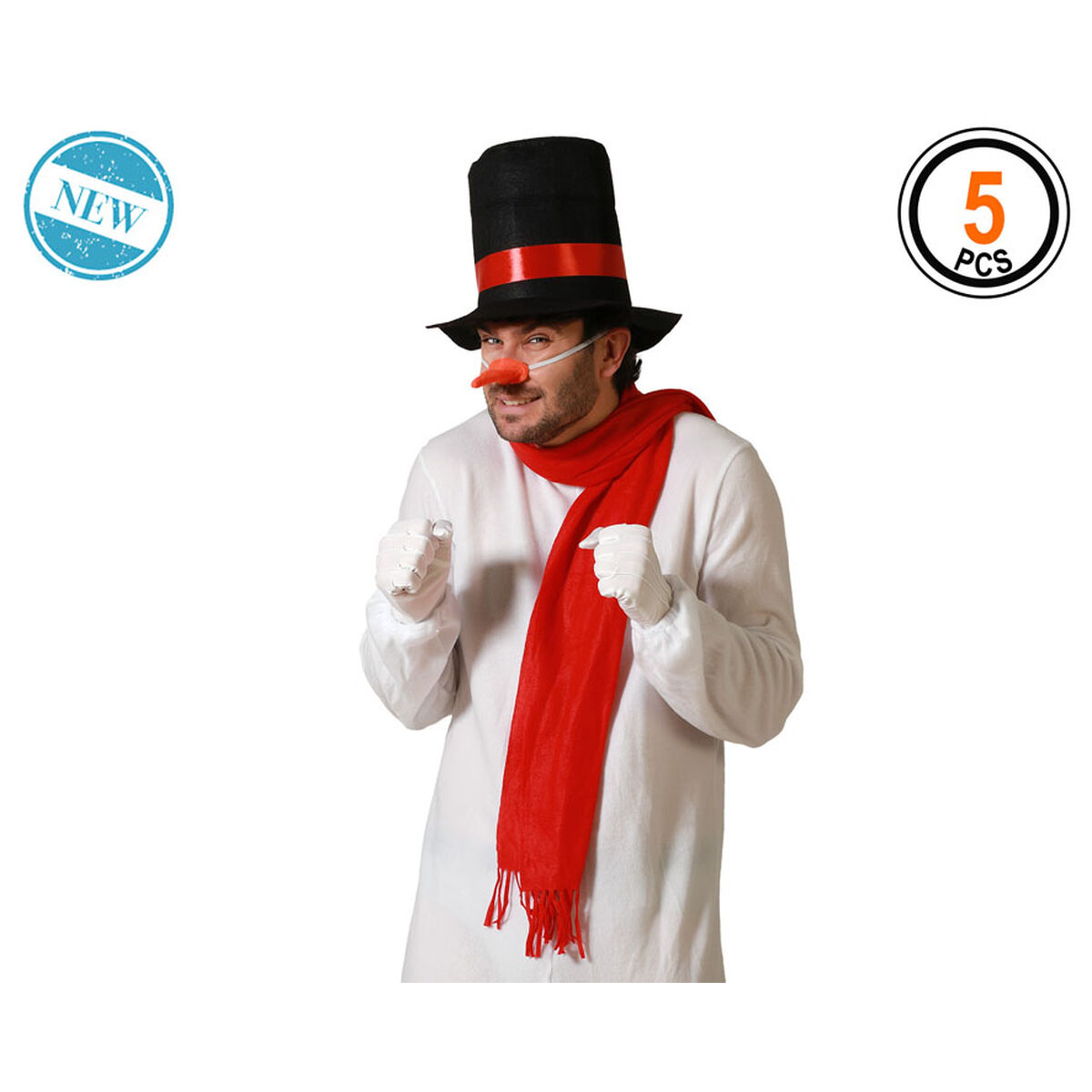 Costume for Adults Snow Doll White One size (4 Units)