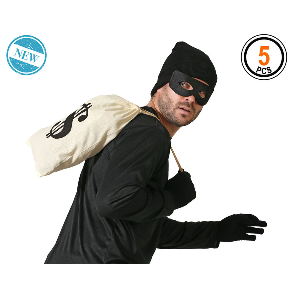 Costume for Adults Thief LadyBug (4 Units)