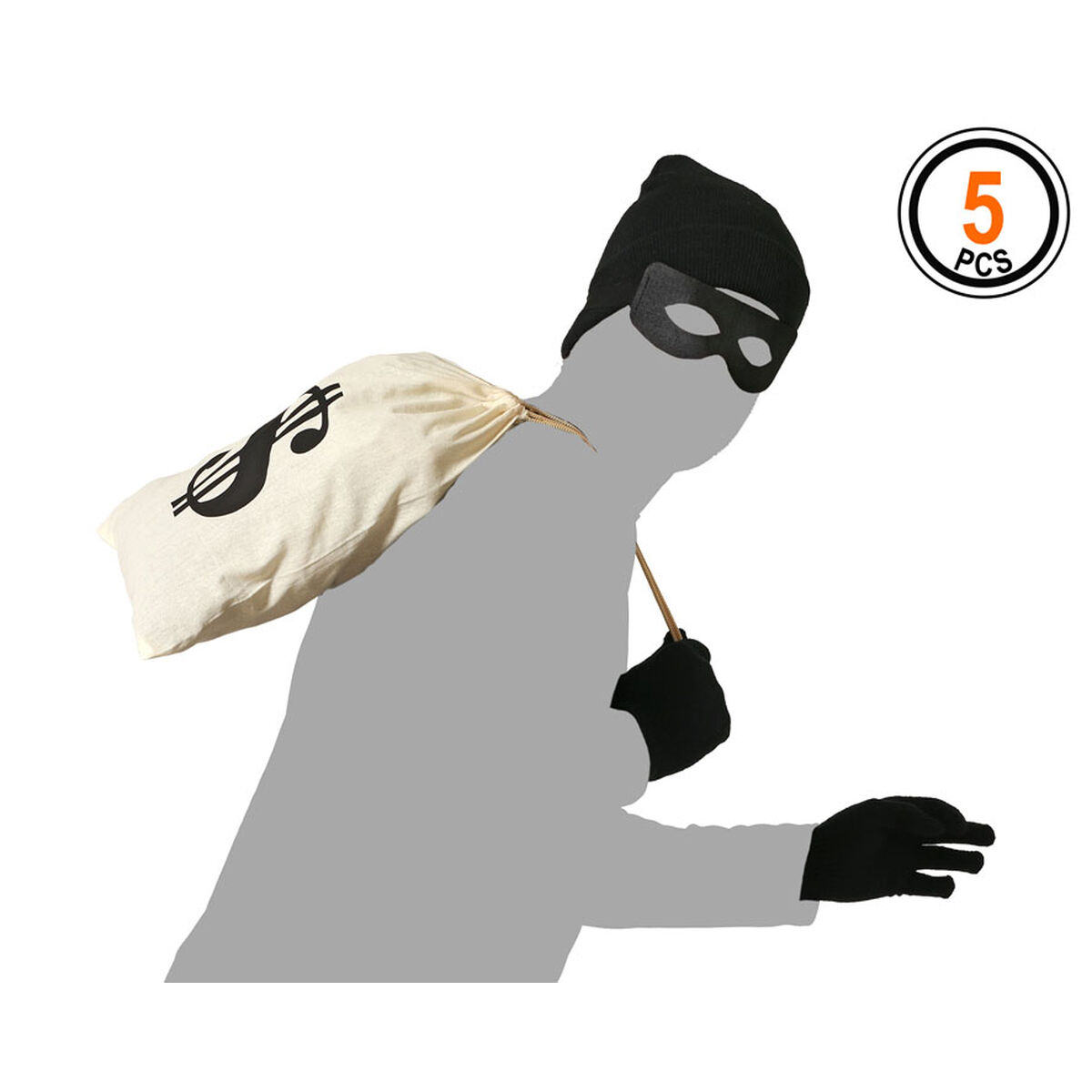 Costume for Adults Thief LadyBug (4 Units)