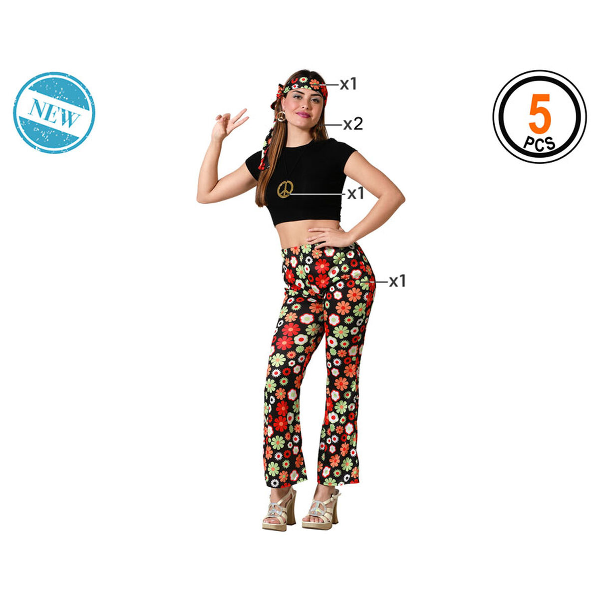 Costume for Adults Hippie (4 Units)