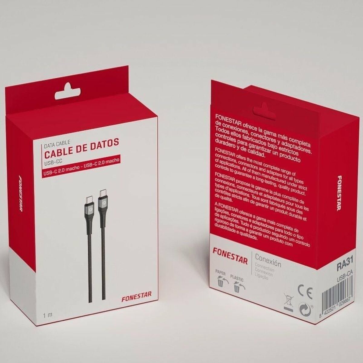 USB Cable FONESTAR USB-CC 1 m