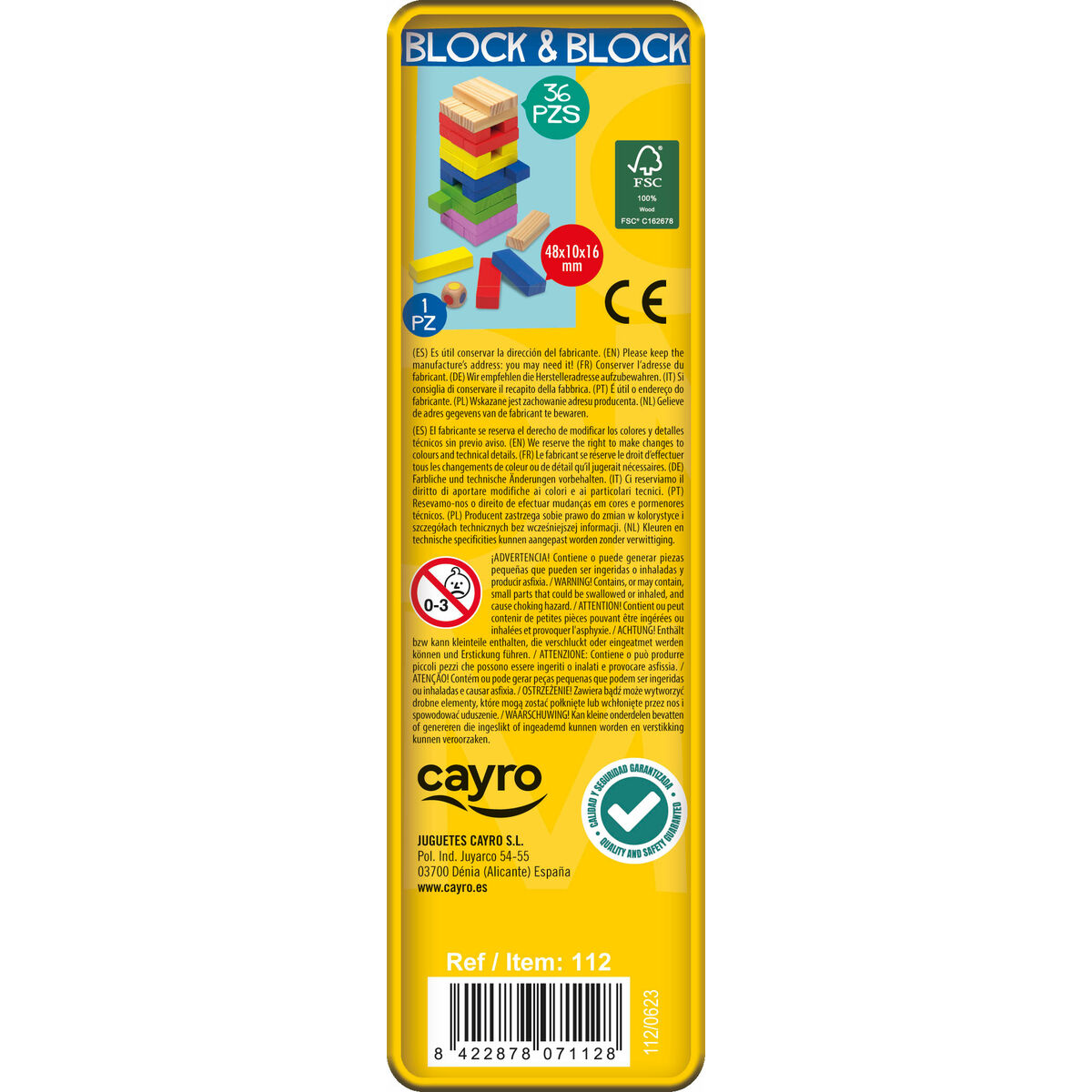 Skills game Cayro Block and block 36 Pieces