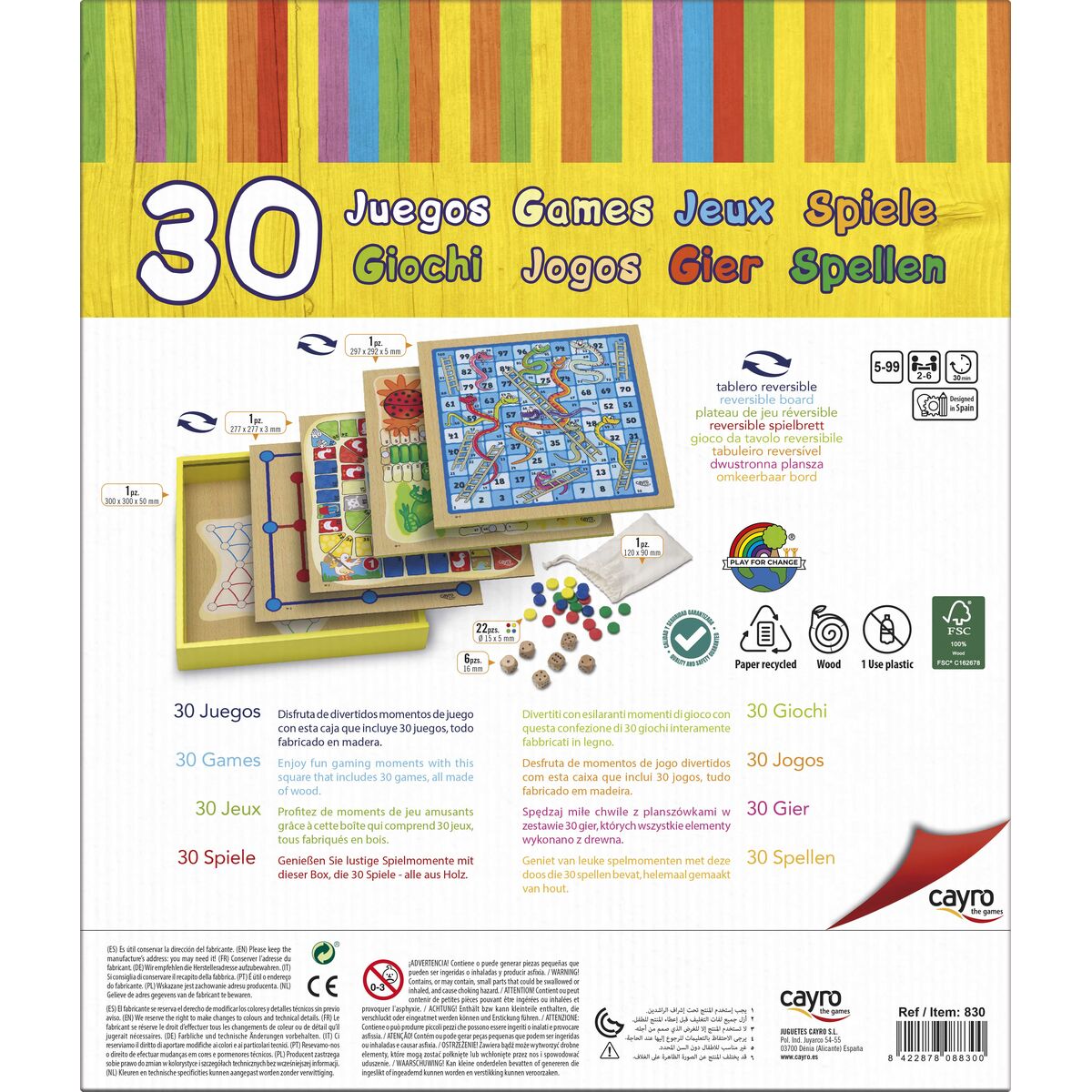 Board game Cayro 30 Games (31 x 31 x 5.5 cm) 31 x 31 x 5,5 cm