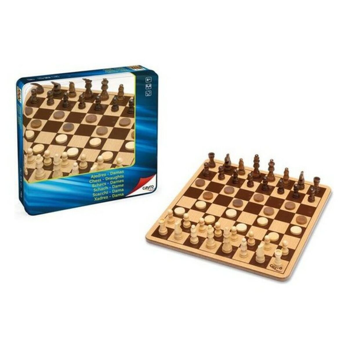 Chess and Checkers Board Cayro 751 Wood Chess and Checkers Board Cayro 751 Wood