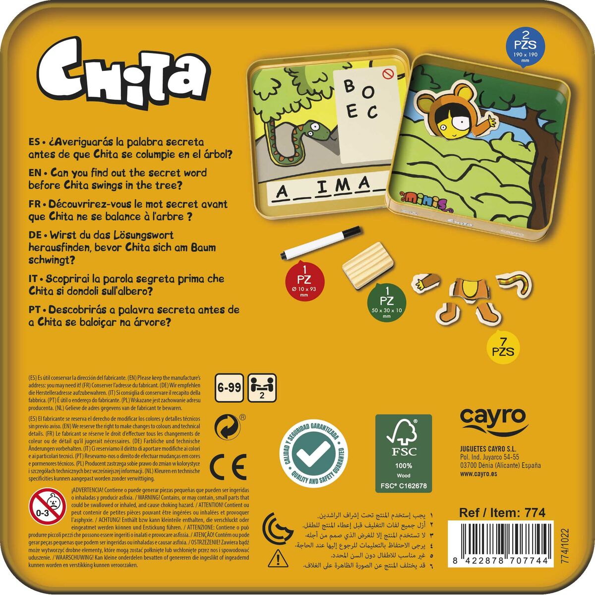 Educational Baby Game Cayro Chita 19 x 19 x 3,5 cm 8 Pieces