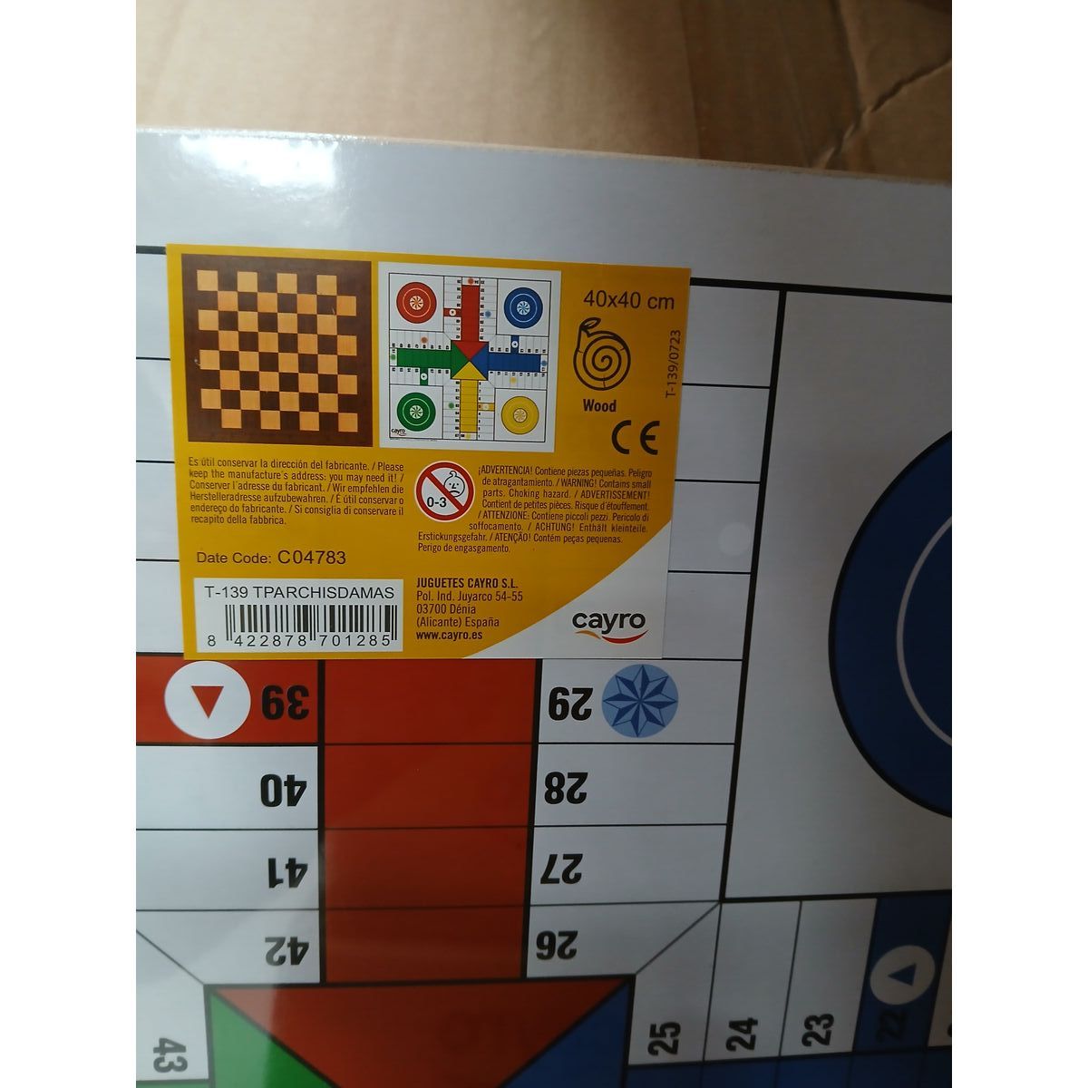 Parchís, Chess and Checkers Board Cayro T-139 (40 x 40 cm) 40 x 40 cm