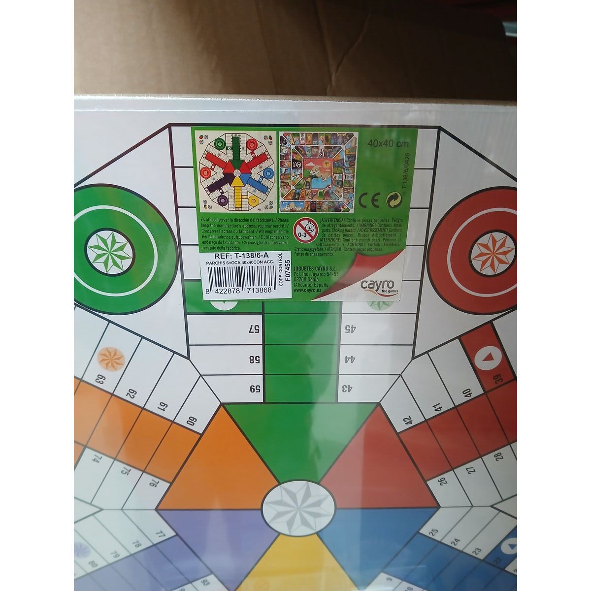 Parchís and Oca Board Cayro T-138/6/A 40 x 40 cm